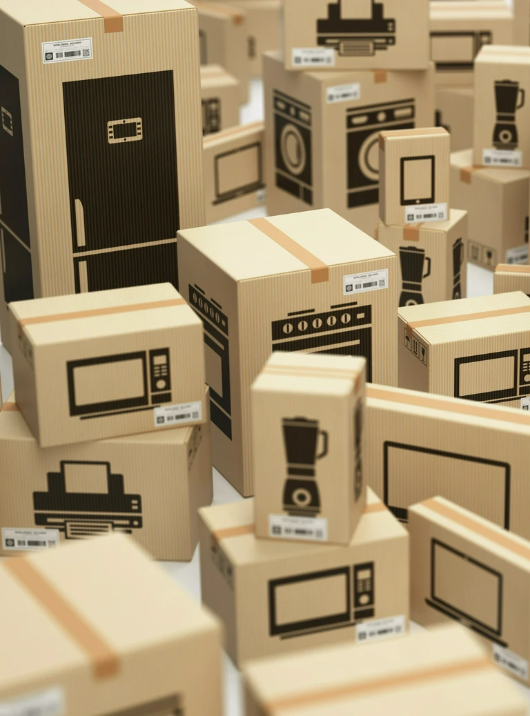 kartony ze sprzętem